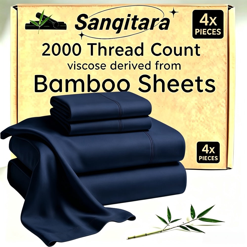 Cooling Fitted Sheet Bamboo Blend Ultra-Soft Deep Pocket Bed Sheet for Hot Sleepers Twin Full Queen King Size Machine Washable Breathable Cooling Bedding White Black Gray Navy Purp - product image 18