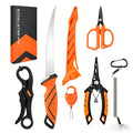 Fishing Tool Kit 6-Piece Corrosion Resistant Pliers Fillet Knife Fish Lip Gripper Braid Scissors Tool Retractor with Lanyard Fishing Gifts for Men for Patio - product image
