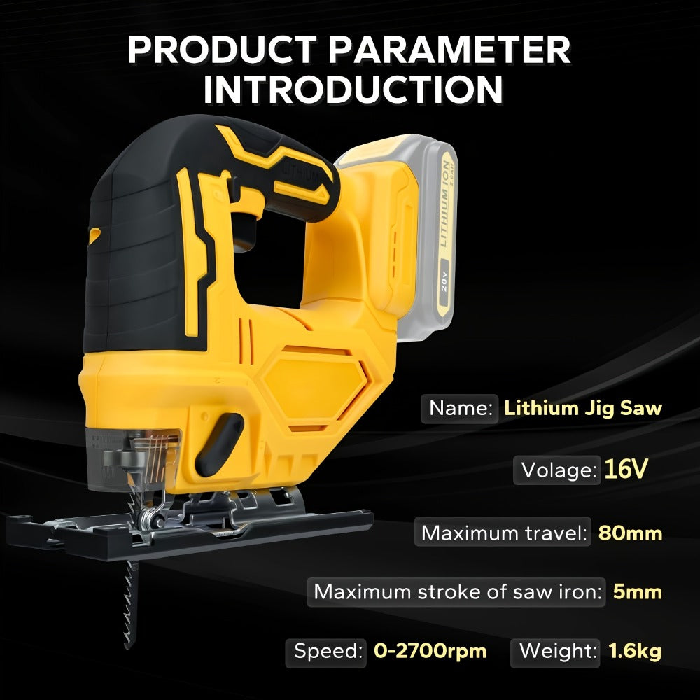 Cordless Jigsaw Compatible with DeWalt 20V Battery - Variable Speed 0-2700 RPM, 80mm Cutting Depth, LED Work Light, 0°-45° Bevel, 3 Orbital Settings for Wood Metal PVC Cutting - product image 4