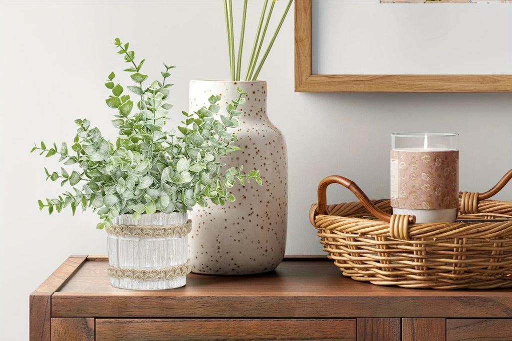 Fake Plants Artificial Plants Indoor 4-Pack Small Potted Greenery in Paper Pulp Pots | Faux Plants for Shelf Desk Home Office Farmhouse Bathroom Decor | Low-Maintenance Artificial  - product image 12