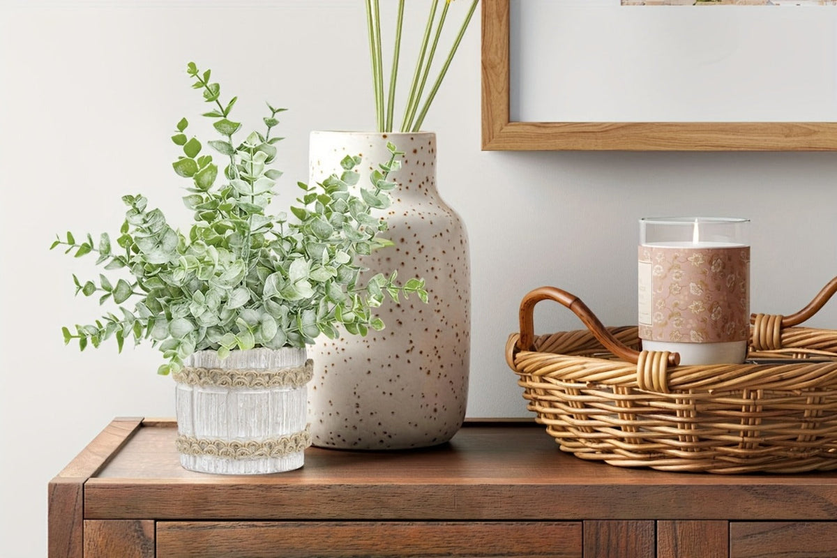 Fake Plants Artificial Plants Indoor 4-Pack Small Potted Greenery in Paper Pulp Pots | Faux Plants for Shelf Desk Home Office Farmhouse Bathroom Decor | Low-Maintenance Artificial  - product image 12