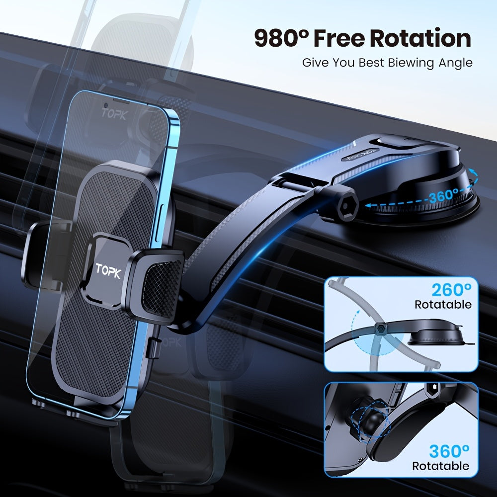 Upgrade Car Phone Holder Mount, Universal Cell Phone Car Mount for Dashboard Car Dash Mount Mobile Holder for iPhone, Samsung and All Android Smart Phones - product image 4
