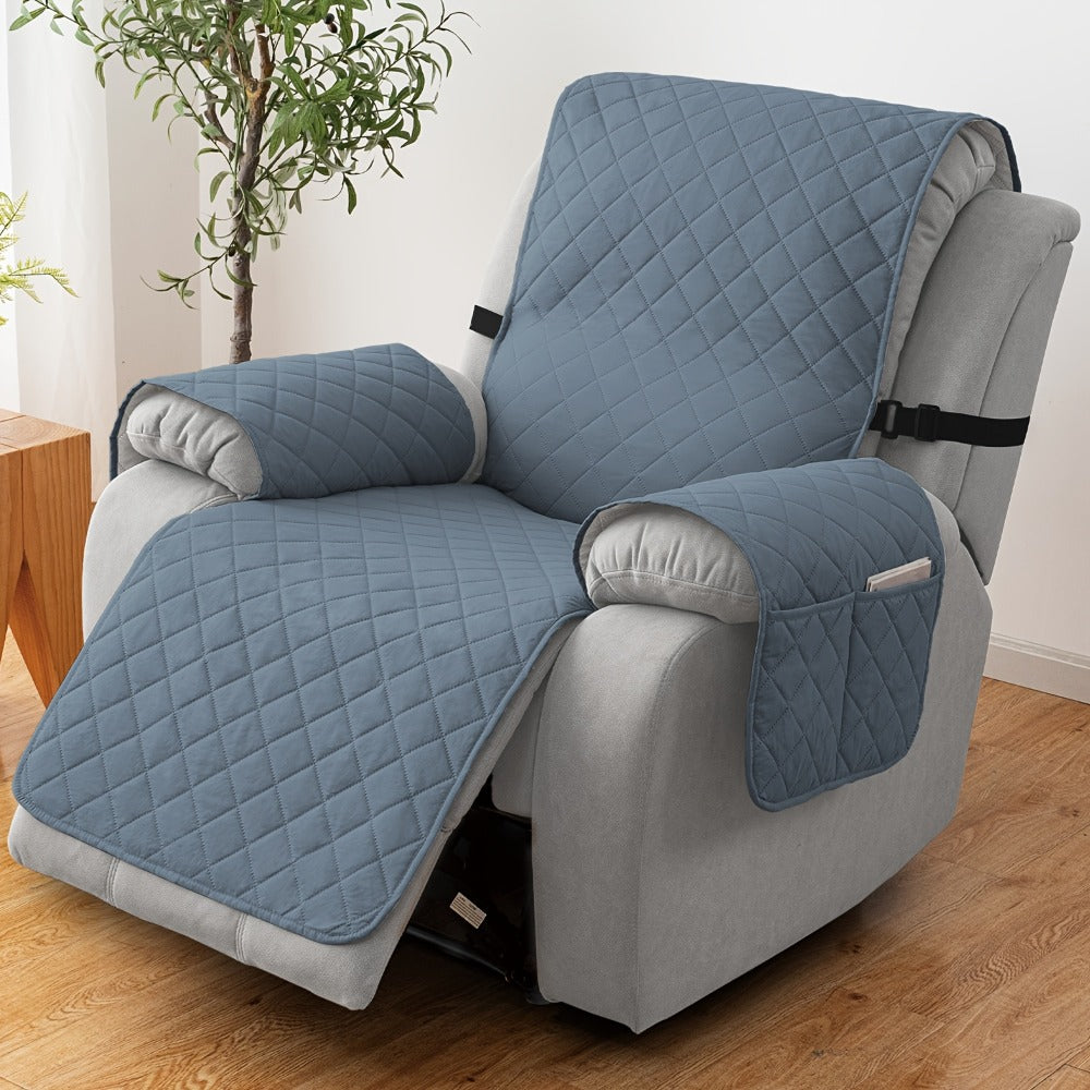 Chenille Knit Recliner Chair Cover Non-Slip Elastic Straps Drawstring Closure Pet Furniture Protector for Large Recliner 8 Colors - product image 23