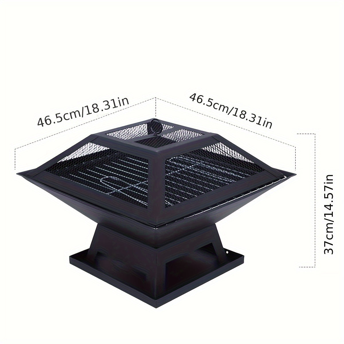 Outdoor Fire Pit 18.5 Inch Heavy Duty BBQ Grill Bowl with Combustion Grate Ash Collector Fireproof Cover Charcoal Hook for Backyard Patio Garden Camping - product image 2
