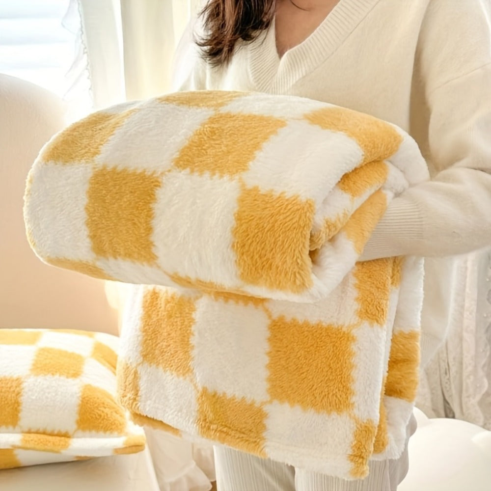 French Plaid Double-Sided Flannel Blanket – Soft Panda & Grid Pattern Throw for Sofa, Bed & Travel, Machine Washable, 6 Designs, 4 Sizes - product image 12