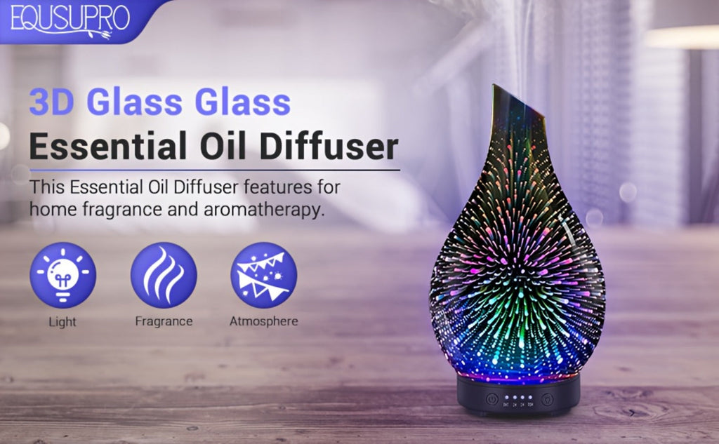 Essential Oil Diffuser Glass Ultrasonic Cool Mist Aromatherapy Diffuser – 4.06 oz Quiet Waterless Auto Shut-Off, 4 Timer Settings, 7 Color Night Light, Home Office Bedroom Use (Sil - product image 11