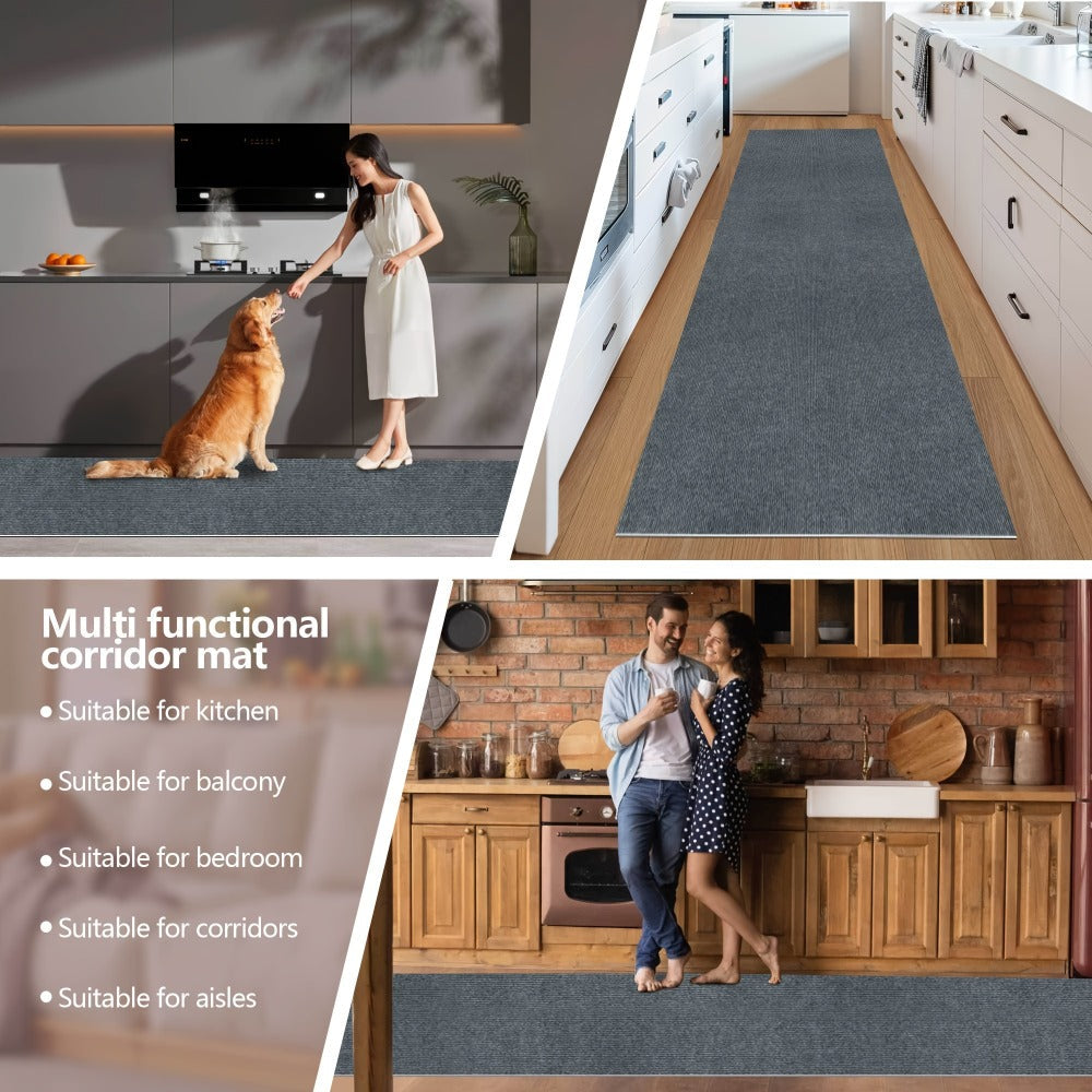 Striped Runner Rug Non-Slip Machine Washable – 100% Polyester PVC Backing Indoor Outdoor Hallway Mat, Soundproof 0.2" Thick Carpet for Kitchen, Patio & Entryway – 5 Colors, 4 Sizes - product image 11