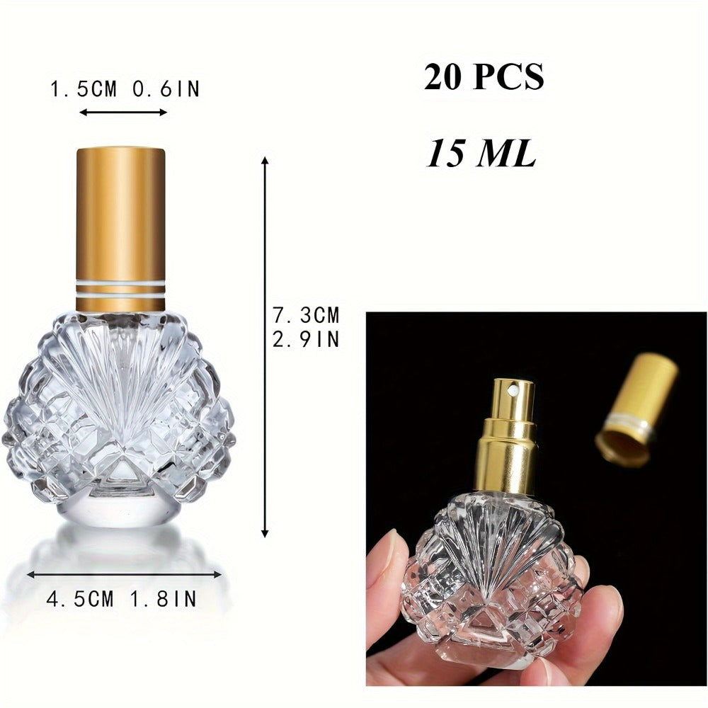 Glass Perfume Atomizer Bottles 15ml 20 Pack Gold Refillable Fine Mist Spray Travel Fragrance Bottles with 5 Funnels and 5 Pipettes for Perfume Cologne Essential Oil Decanting Sampl - product image 4