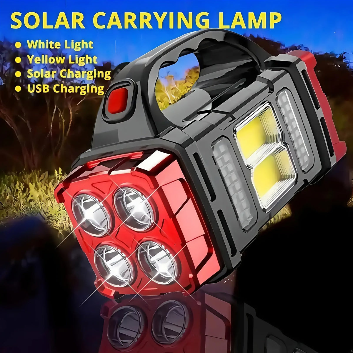 Rechargeable Solar Flashlight 2000 Lumen LED Torch with Power Bank USB-C Charging for Camping Hiking Outdoor Emergency for Patio & Backyard Use