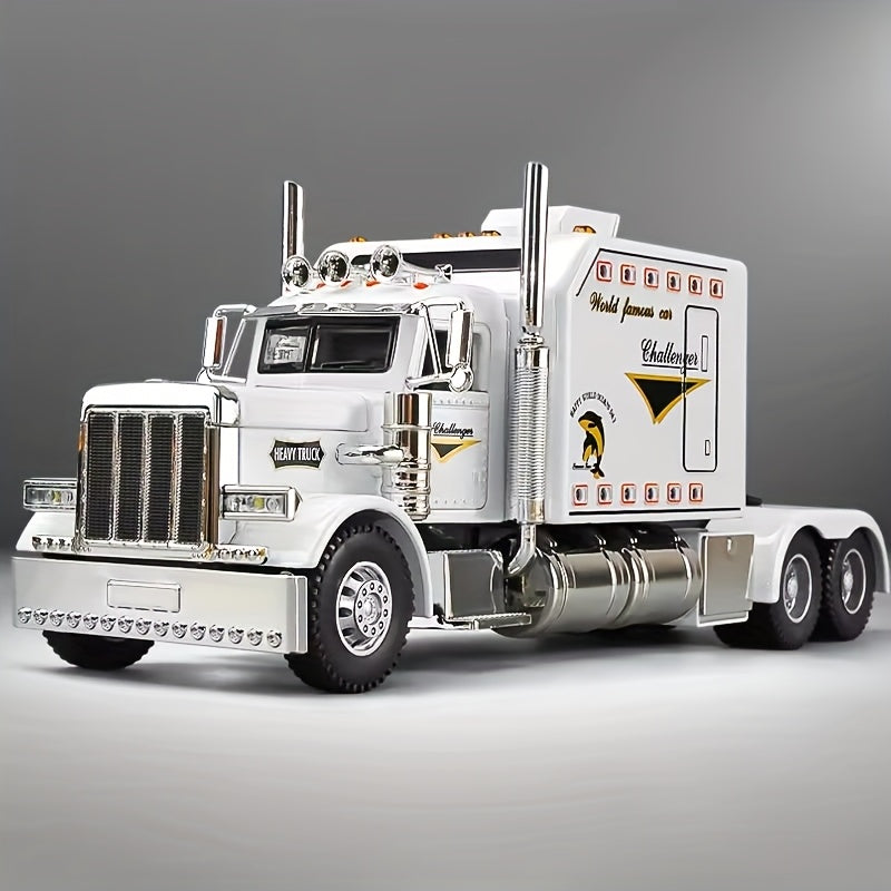 Semi Truck Toy 1:24 Scale Die-Cast Metal Pull-Back Alloy Semi-Trailer Truck with Trailer – Heavy Duty Truck Model Collectible Ornament for Kids Boys Ages 3+ - product image 22