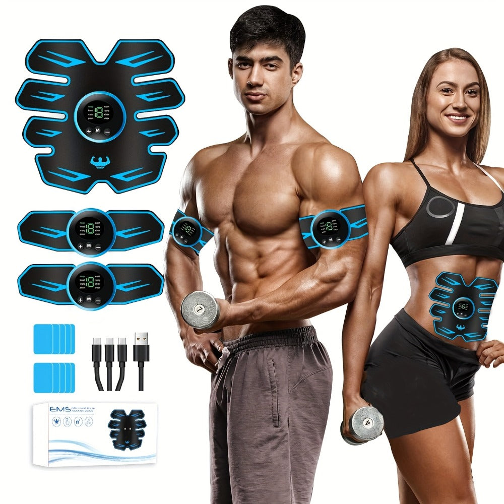 EMS Muscle Stimulator Abdominal Trainer Electric ABS Toning Belt for Core Strengthening Fat Burning Body Sculpting Home Gym Fitness Equipment for Men and Women - product image