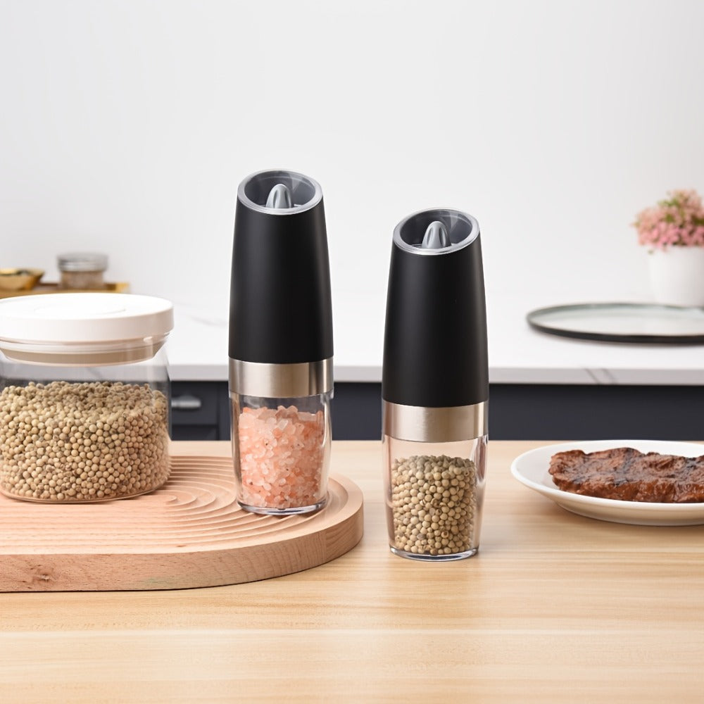 Electric Salt and Pepper Grinder Gravity Sensing USB Rechargeable with LED Light, One-Hand Operation Automatic Pepper Mill Adjustable Coarseness, Battery or Type-C Powered Kitchen  - product image 5