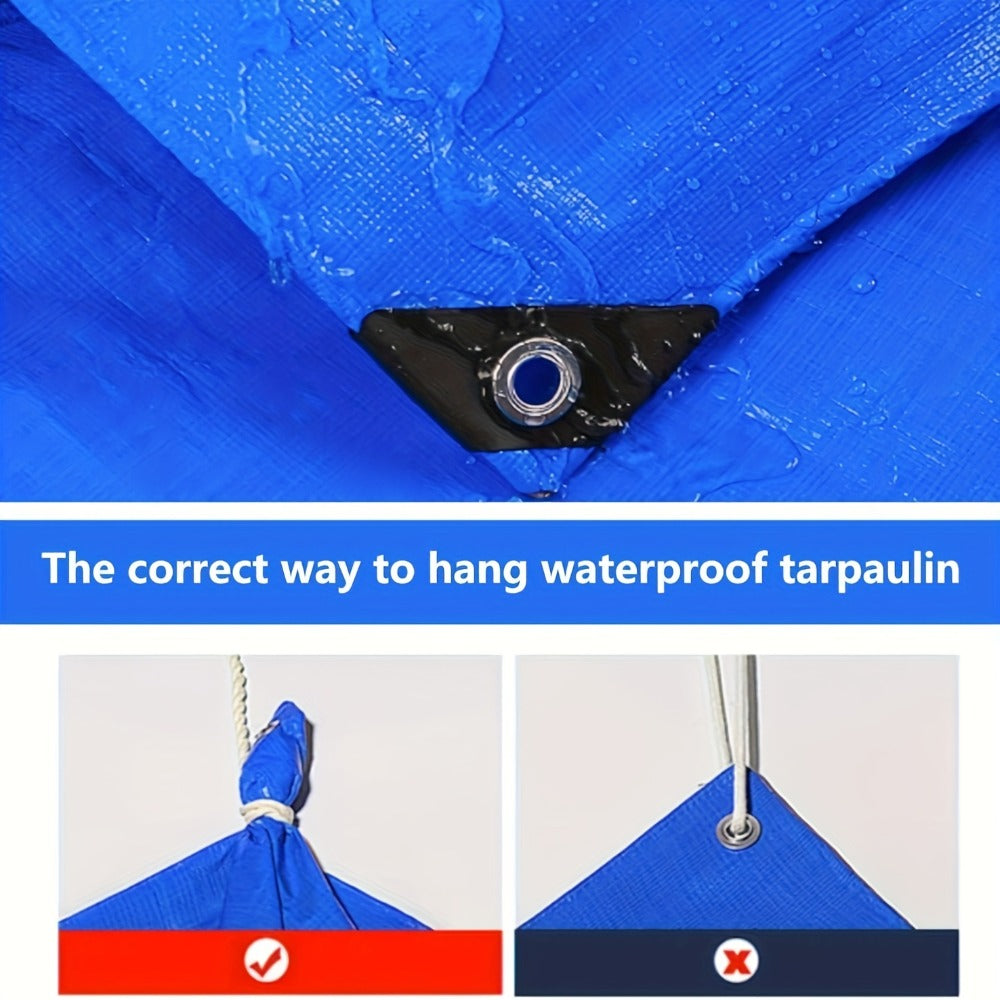 Heavy Duty Tarp Waterproof UV Resistant Tarpaulin – Thickened PE Double-Sided Blue Orange Rainproof Sun Shade Cover with Grommets & Rope for Outdoor Camping Garden Vehicle Boat Pro - product image 15