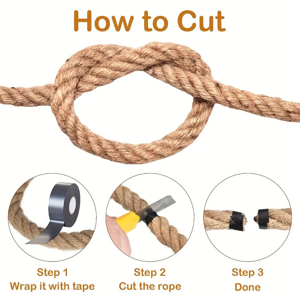 Manila Rope Natural Jute Twisted Hemp Rope – 3/4" 1" 1-1/4" 1.5" Thick Heavy Duty Outdoor Rope for Swing Bed Hammock Railing Crafts Tug of War Landscaping Gardening Bundling Home D - product image 2