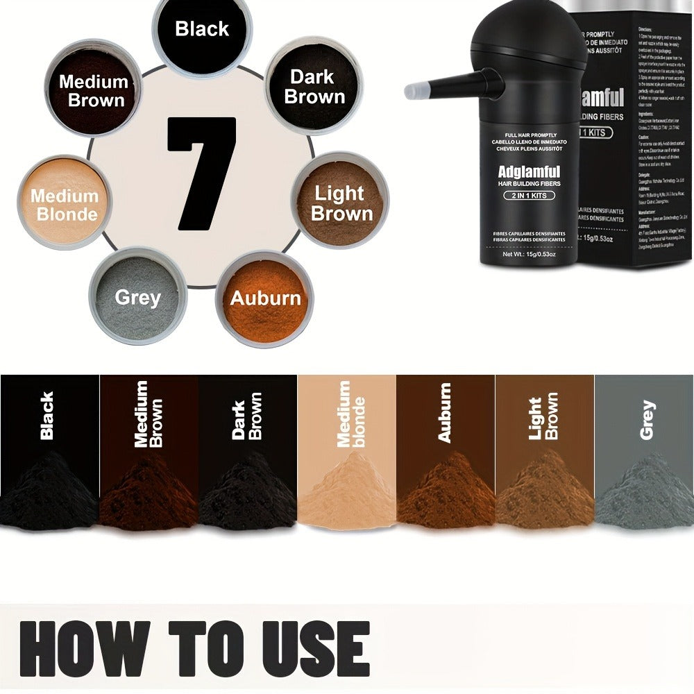Hair Building Fibers for Thinning Hair 2-in-1 Kit 15g - Instant 1-Second Adsorption Natural Invisible Hair Loss Concealer for Men & Women | Covers Bald Spots & Gray | 4 Shades - product image 24