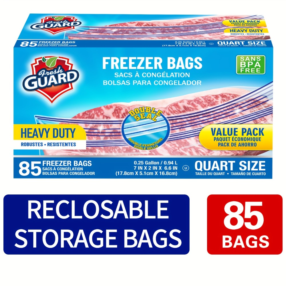Food Storage Bags 85 Pack 0.25 Gallon | Resealable Freshness Bags Heavy Duty Secure Seal for Fruits, Vegetables, Grains & Meats, Kitchen Food Organization Bags, Flexible Freezer &  - product image 2