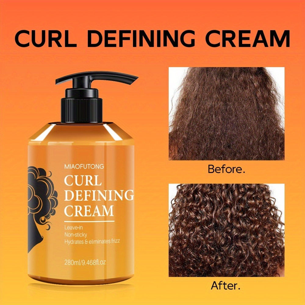 Curl Defining Cream with Argan Oil 280ml Frizz Control Moisture Lock Hydrating Styling Conditioner – Enhances Shine Boosts Volume Heat-Free Curl Definer for Curly Wavy Coily Hair W - product image 7