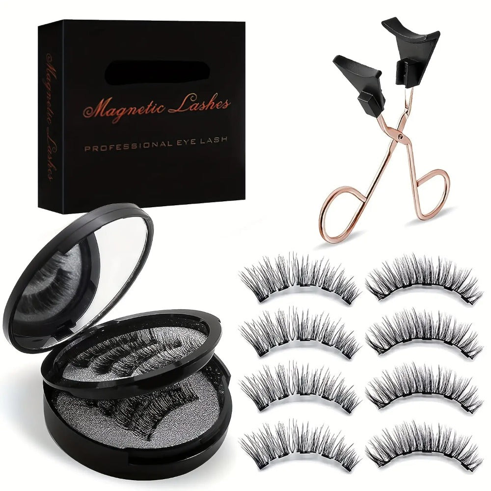 8 Pairs Magnetic Lash Kit with Applicator Clips — 3D Double Magnetic False Eyelashes Set, Waterproof No Glue Reusable Natural Look Lashes for Women Daily Wear & Special Occasions - product image 7