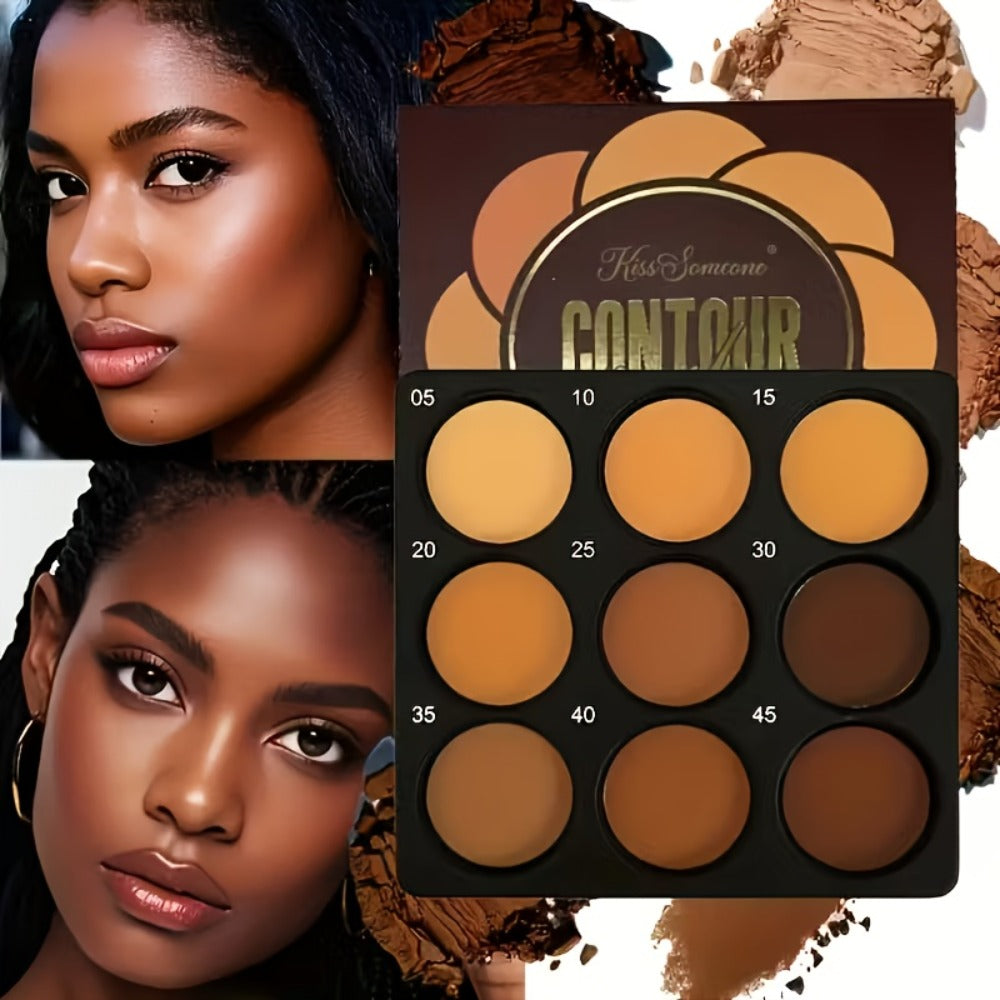 Matte Contour Palette 9 Colors Face Contouring Bronzer Kit Deep Brown Tones Buildable Blendable Multi-Use Professional Sculpting Makeup for All Skin Tones Women - product image 6