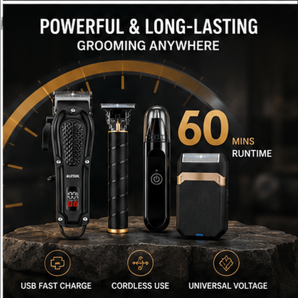 Men' Wireless Electric Hair Clipper & Trimmer - USB Rechargeable Professional Grooming Kit with LCD Display Suitable for Beard, Face, Body Hair Care, USB- for - product image 12