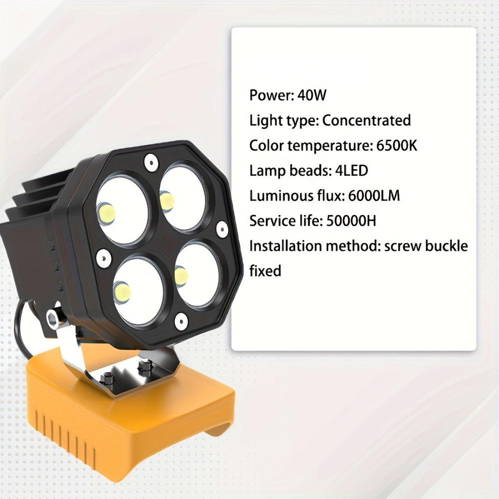 Four-Leaf Clover LED Work Light Compatible with DeWalt 20V Battery – Portable Cordless Job Site Lamp with Built-In Switch for Workshop, Camping & Emergency Lighting - product image 5