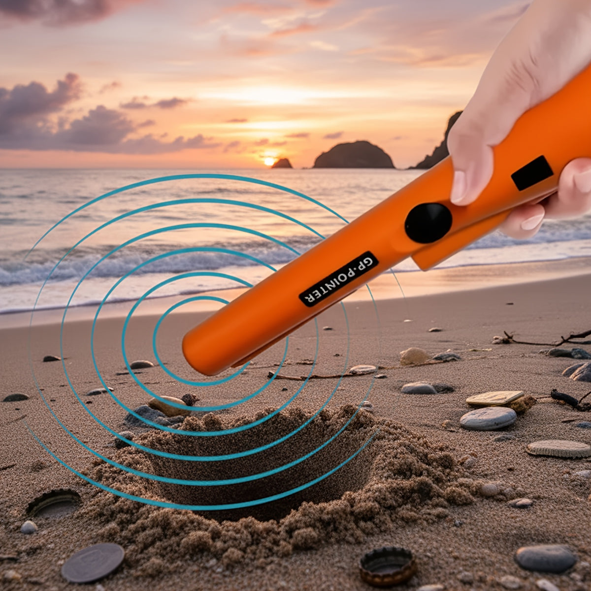 Metal Detector Pinpointer -Handheld Treasure Hunter Wand With Sound & Vibration Alerts For Golden, Silver, Coins & Relics -Ideal For Beach, Yard & Outdoor - product image