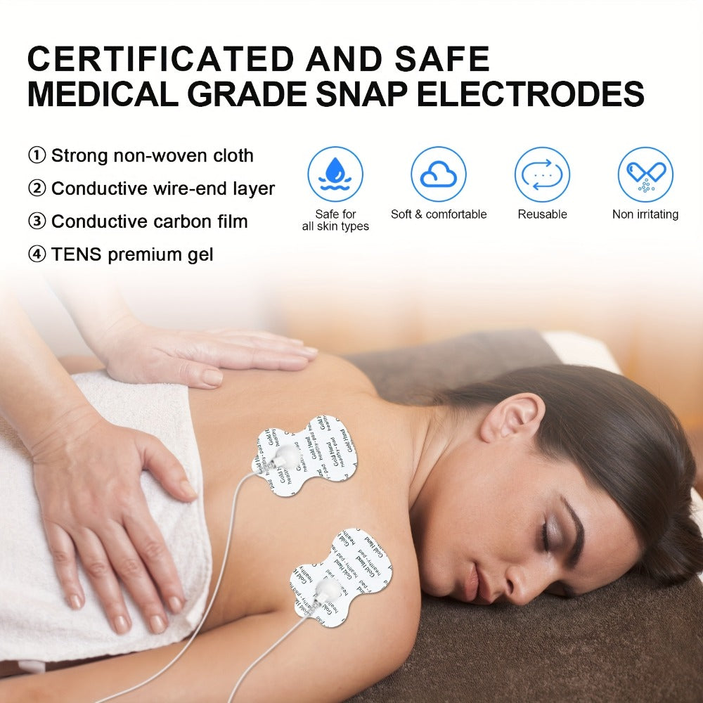 TENS EMS Electrode Pads 35mm Snap Reusable Replacement Pads Highly Conductive Latex Free Non-Irritating Gel for TENS EMS Muscle Stimulator Units 10 20 40 80 Pcs Options - product image 11