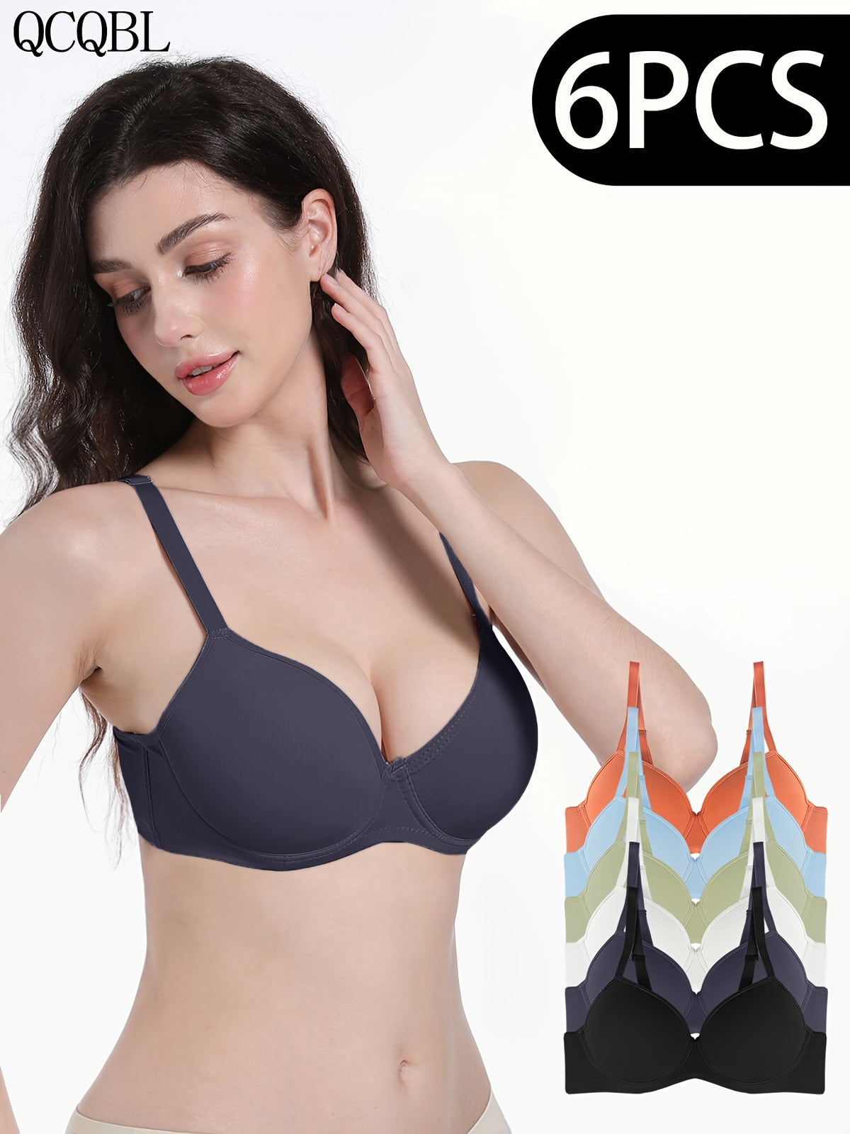 6-Pack Ultra-Soft Seamless Push-Up Bras - Comfortable Everyday Support, Elegant Style, Breathable Cups, Versatile Value Set For Women Of All Shapes and Sizes - product image 3