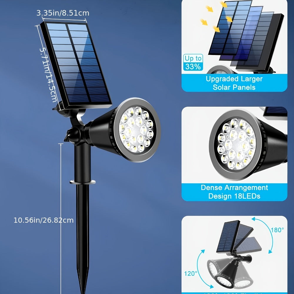 Solar Landscape Lights 2-in-1 Wall & Ground – Independent Adjustable Solar Panel Auto On/Off | 8 Color Modes Outdoor Solar Spotlight for Garden, Driveway, Sidewalk & Pool Area | IP - product image 2