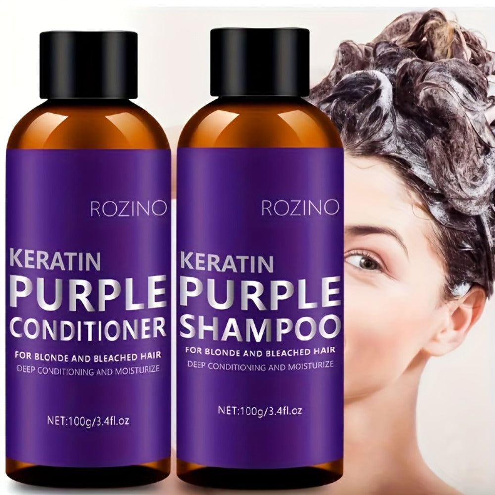 Purple Shampoo and Conditioner Set 2pcs – Toning Deep Cleansing & Moisturizing for Blonde Silver Gray & All Hair Types | Strengthens Hair Prevents Breakage & Split Ends - product image 2