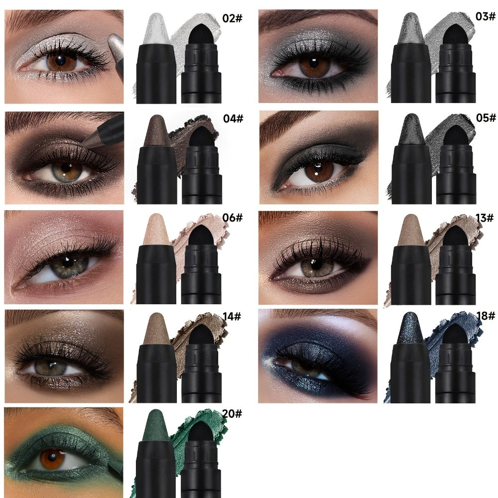 Metallic Eyeshadow Stick Set 9pcs Waterproof Long-Lasting Eye Makeup Kit — Shimmer Crayon Eye Brightener Highlighter & Eyeliner Pen with Brush, Women Beauty Gift - product image 8