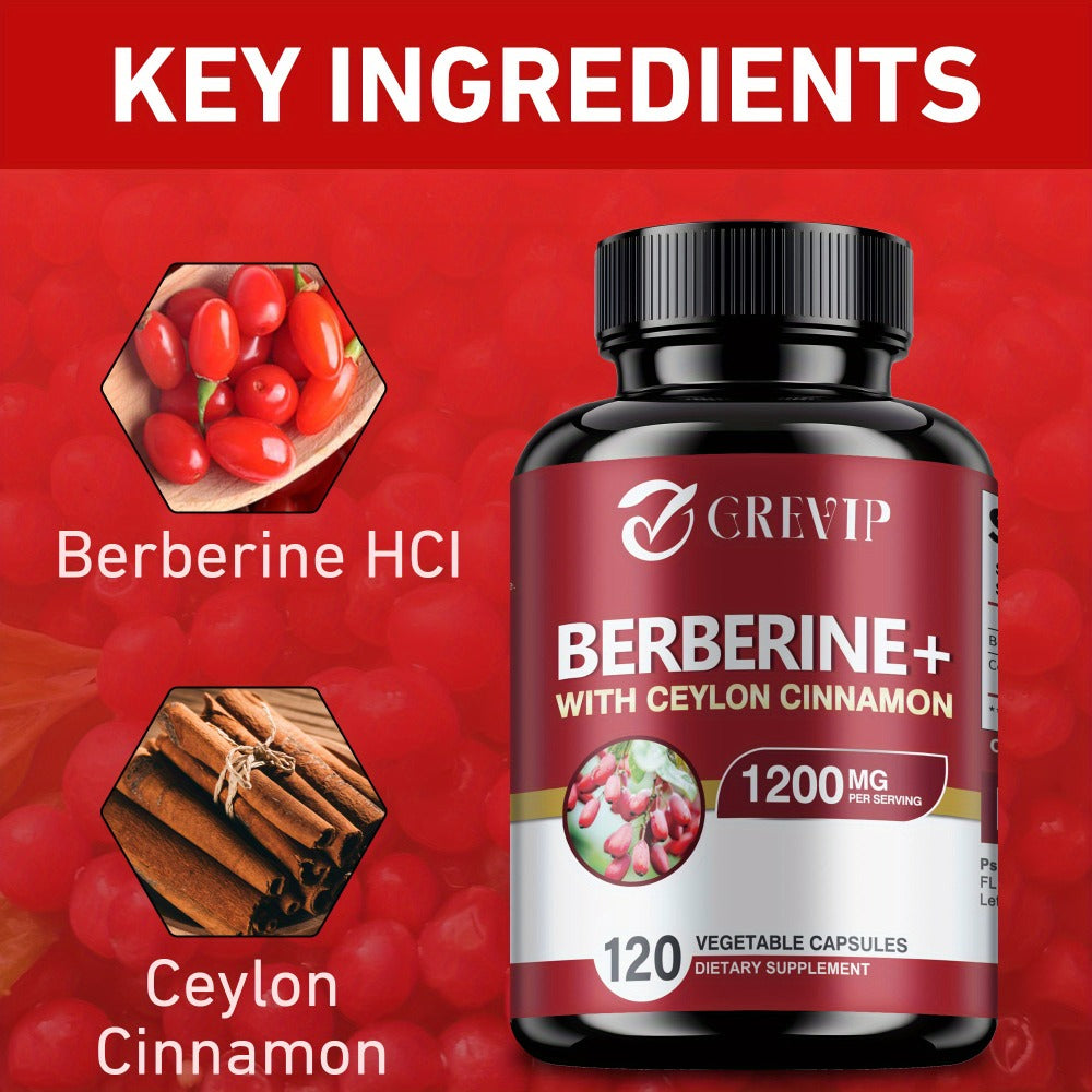 Berberine + Ceylon Cinnamon Supplement 120 Capsules – Support Healthy Cholesterol, Blood Sugar & Heart Health | Berberine HCl Dietary Supplement for Women & Men - product image 8