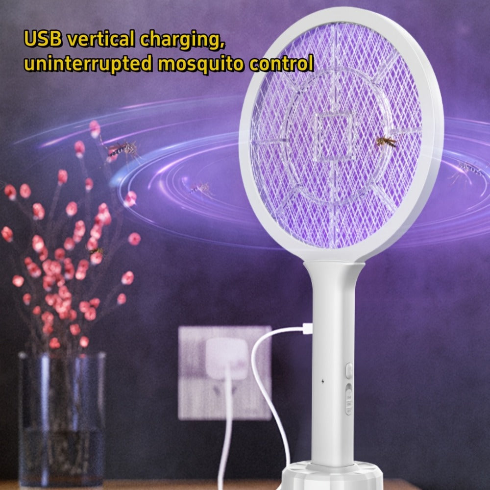 Electric Mosquito Swatter Racket Bug Zapper with LED Night Light & USB Charging, Handheld Insect Killer with Base Stand, Dual Mode Mosquito Lure Lamp for Home, Office & Outdoor Use - product image 10