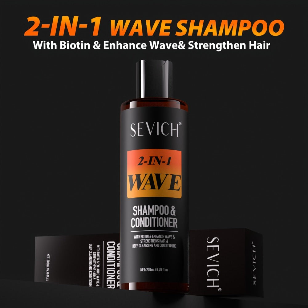 360 Wave Shampoo & Pomade for Men 2-in-1 with Biotin & Glycerin – Deep Cleansing Conditioning Formula, Strengthens Hair, Defines & Lays Waves, Durag Routine Compatible, 200ml - product image 2