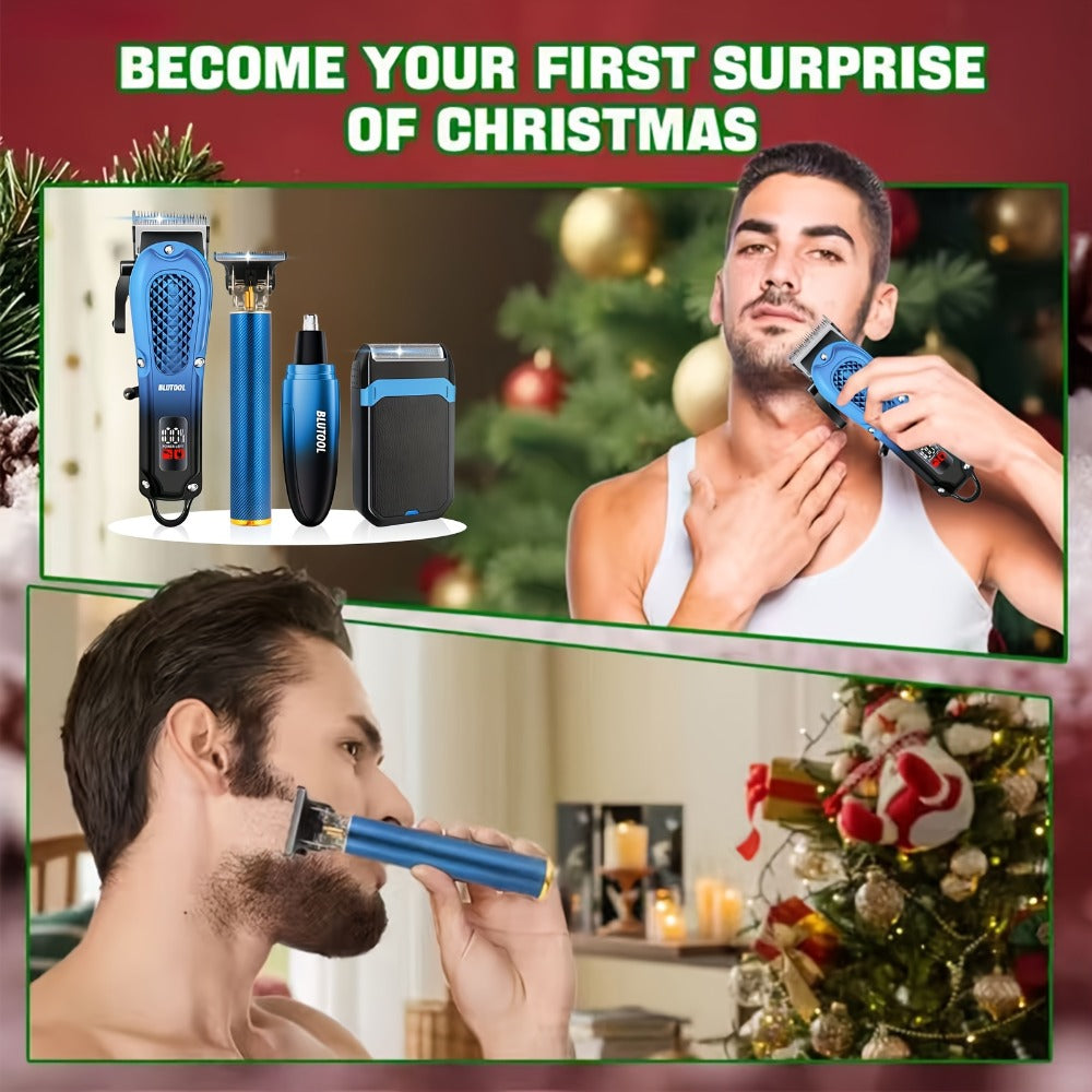 Multi-Piece Hair Clipper Kit for Men – USB Rechargeable Cordless Electric Trimmer Set, 2-Piece & 4-Piece Home Travel Barber Tool, Black Blue Gold Grooming Gift - product image 14