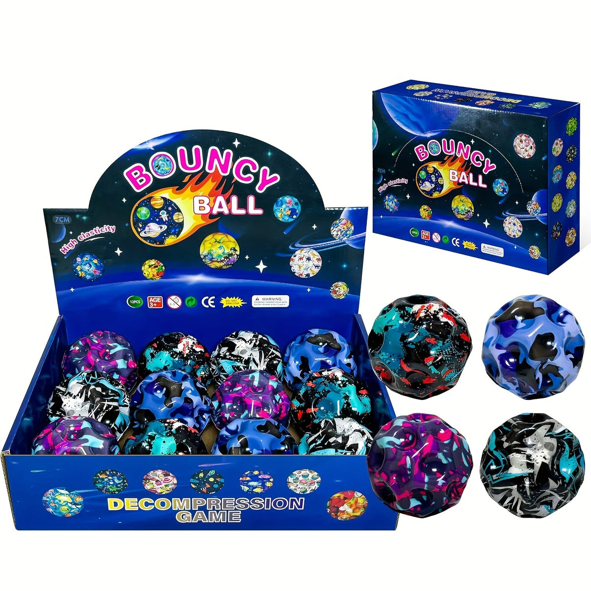 Super Bouncy Faux Leather Mixed Color Bouncy Balls, Extreme High Bouncing Ball Set for Kids, Improves Hand-Eye Coordination, Easy to Grip, Fun Outdoor & Indoor Play Toy – High Bounce Balls 12-Pack