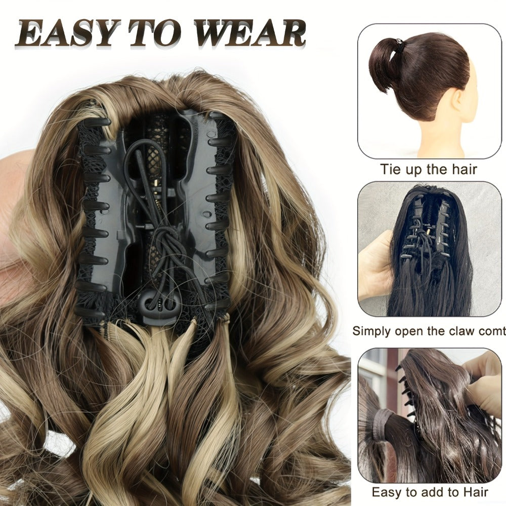 Clip In Ponytail Extension Curly Wave 14 Inch – No Glue Synthetic Hairpiece for Women | Instant Volume & Length | 4 Color Styles | Daily Wear Parties Weddings Gift - product image 4