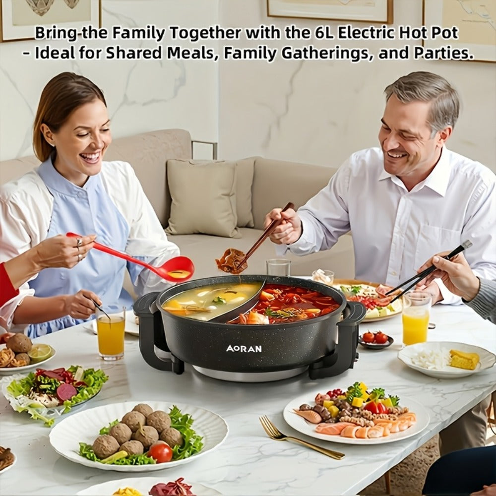 Mandarin Duck Hot Pot Electric – Large Capacity Non-Stick Divided Hot Pot for Steaming, Boiling, Frying & Stewing, Quick Heating, US Plug, Perfect for Family Hot Pot Night - product image 7
