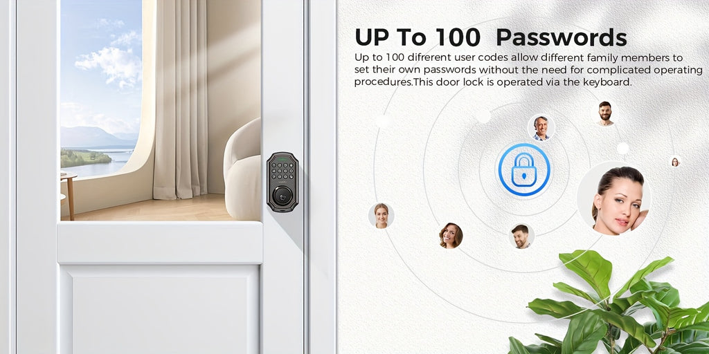 Smart Deadbolt 100-digit Privacy Code Combination, Keyless Entry Door Lock, Auto Locking/unlocking, Available Black and Silvery, Low Battery Alarm, Secure and - product image 16