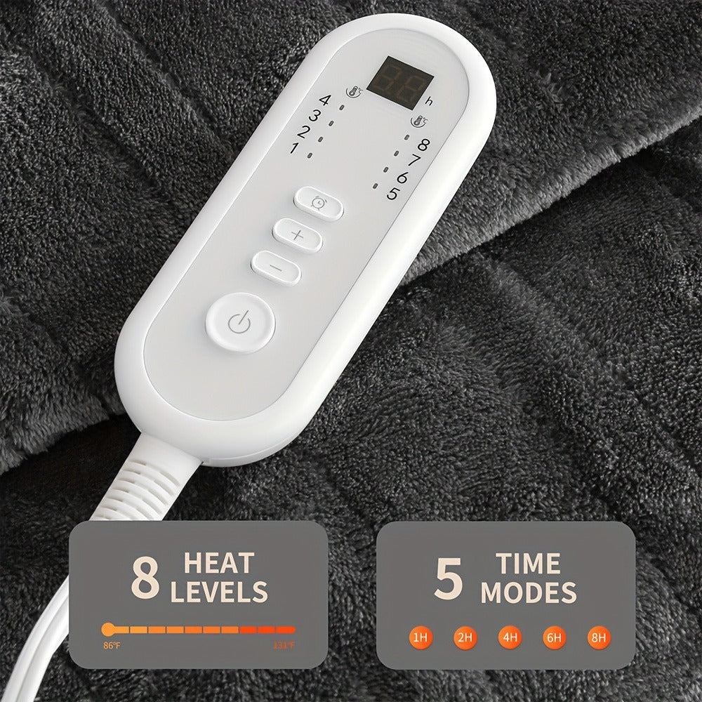 Electric Blanket with Temperature Control and Timer – Extra Large Flannel Heated Blanket, 8 Levels 10-Hour Auto-Off, Machine Washable, PTC+NTC Overheat Protection, Throw Twin Full  - product image 7