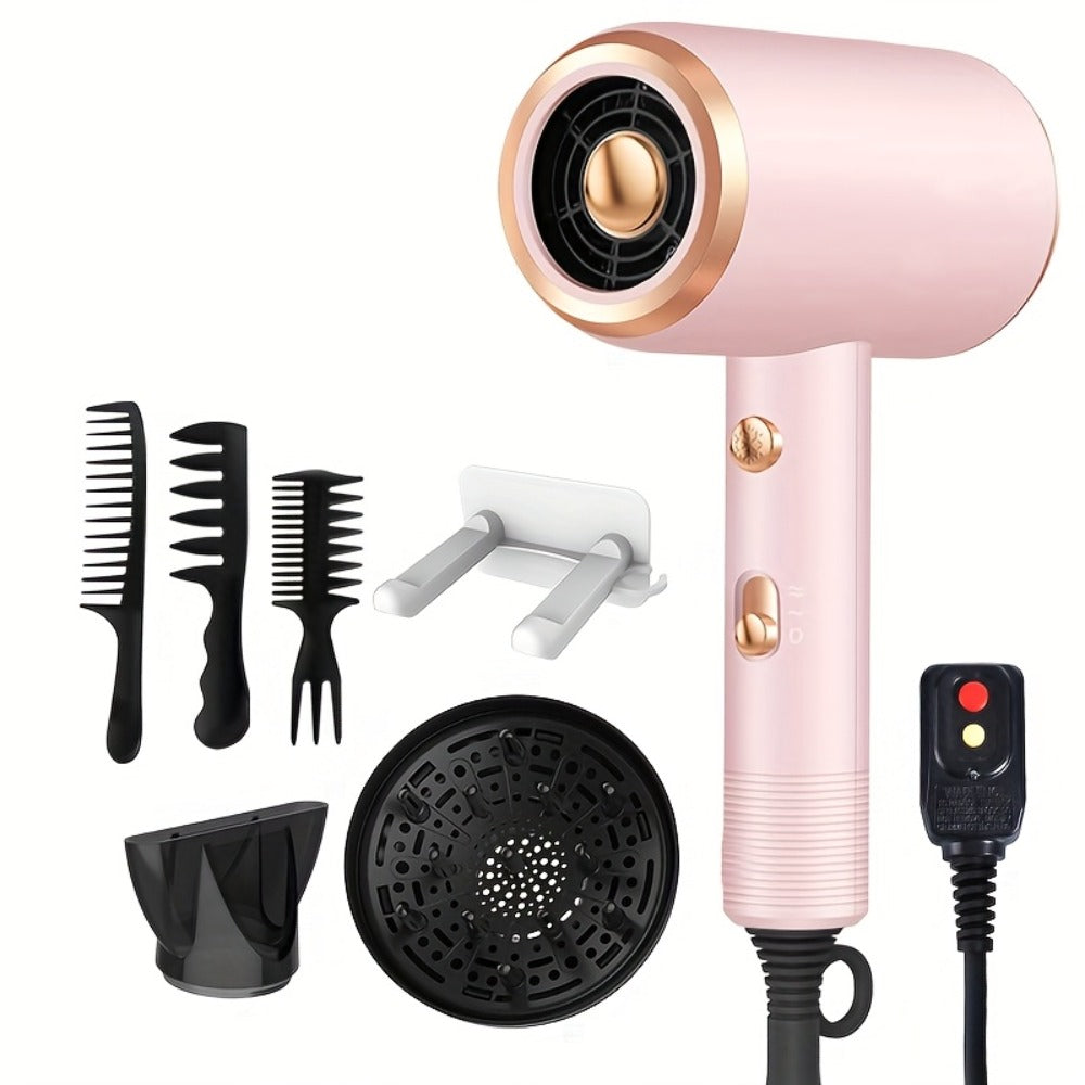 Ionic Hair Dryer 1600W with Diffuser Concentrator Nozzle 2 Speed 3 Heat Settings Cool Shot ALCI Safety Plug Brushed Motor Anti-Frizz Portable Blow Dryer for Straight Curly Wavy Hai - product image 4
