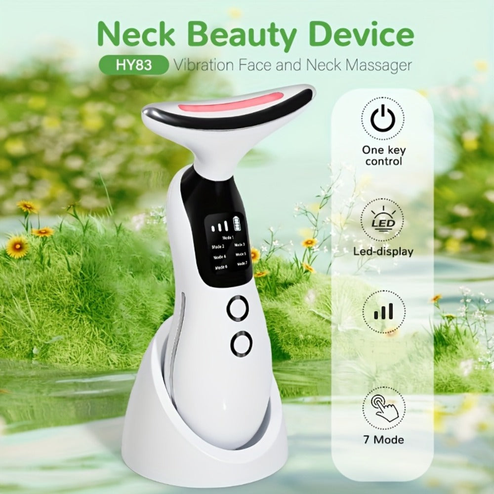 7-in-1 Neck Beauty Device with Base – Multi-Functional Skincare Tool, USB Rechargeable, Anti-Aging Neck Firming & Lifting, Mother's Day Gift for Women - product image