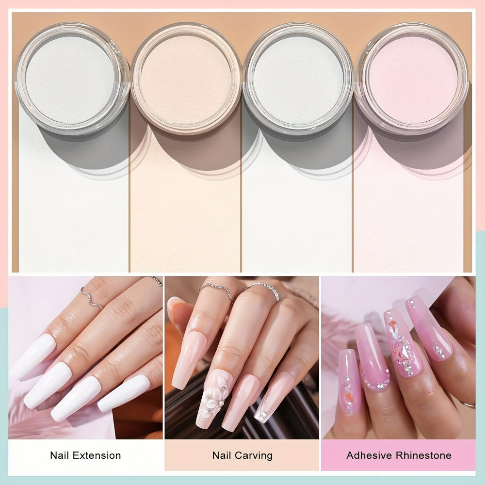Acrylic Nail Powder 8oz Professional Clear Pink Nude White Fast Set No Lamp Required for Nail Extensions 3D Nail Art Carving Salon Quality Bulk Powder for Beginners Techs - product image 9