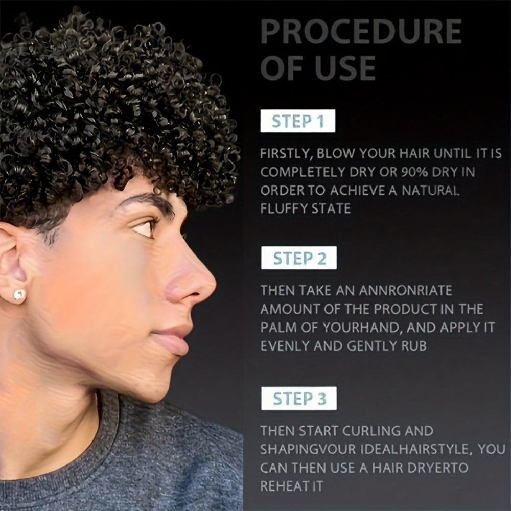 Men's Curl Defining Cream Leave-In Styler with Moroccan Argan Oil Coconut Oil & Shea Butter — Frizz-Free Bouncy Waves Long-Lasting Hold for Curly Wavy Coily Hair 280ml - product image 6