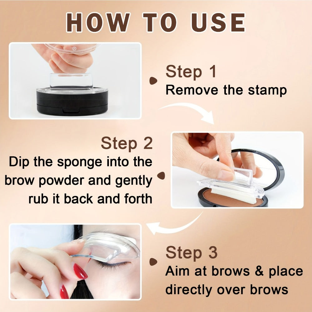 Waterproof Eyebrow Stamp Powder Kit Natural Arched Brow Shaping Long-Lasting Makeup for Women – Beginner Friendly Works on Dry & Oily Skin – Grey, Light Brown, Dark Brown Shades - product image 9