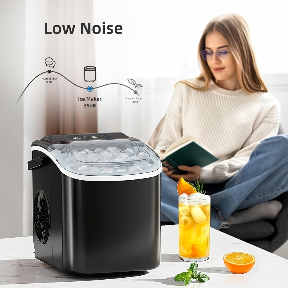 Countertop Bullet Ice Maker 26lbs/24H, 9 Bullet Ice Cubes in 6 Mins, 2 Sizes, Self-Cleaning Portable Ice Machine with Handle Ice Basket & Scoop, for Home Kitchen RV Camping - product image 8