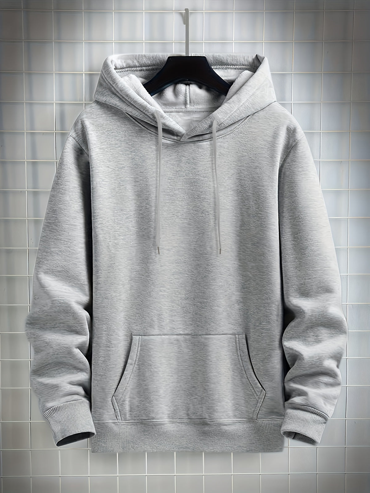 4 Simple Solid Color Hoodies with Kangaroo Pockets, Casual Hoodie for Men - product image 15