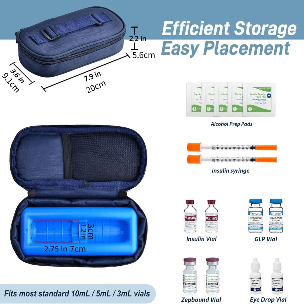 Insulated Insulin Vial Travel Case – Diabetic Supply Bag with Ice Brick, Compact Portable Cooler Kit for Medication Storage - product image 2
