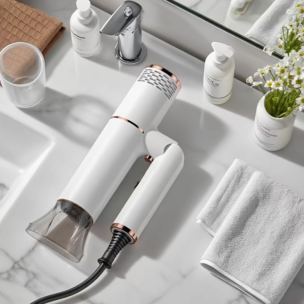 Foldable Hair Dryer with Concentrator Nozzle & Stand — Bristle Motor Hot & Cold Air, Quick Dry Professional Blow Dryer for Women & Men, Home Travel Dorm, White Blue Pink Champagne - product image 12