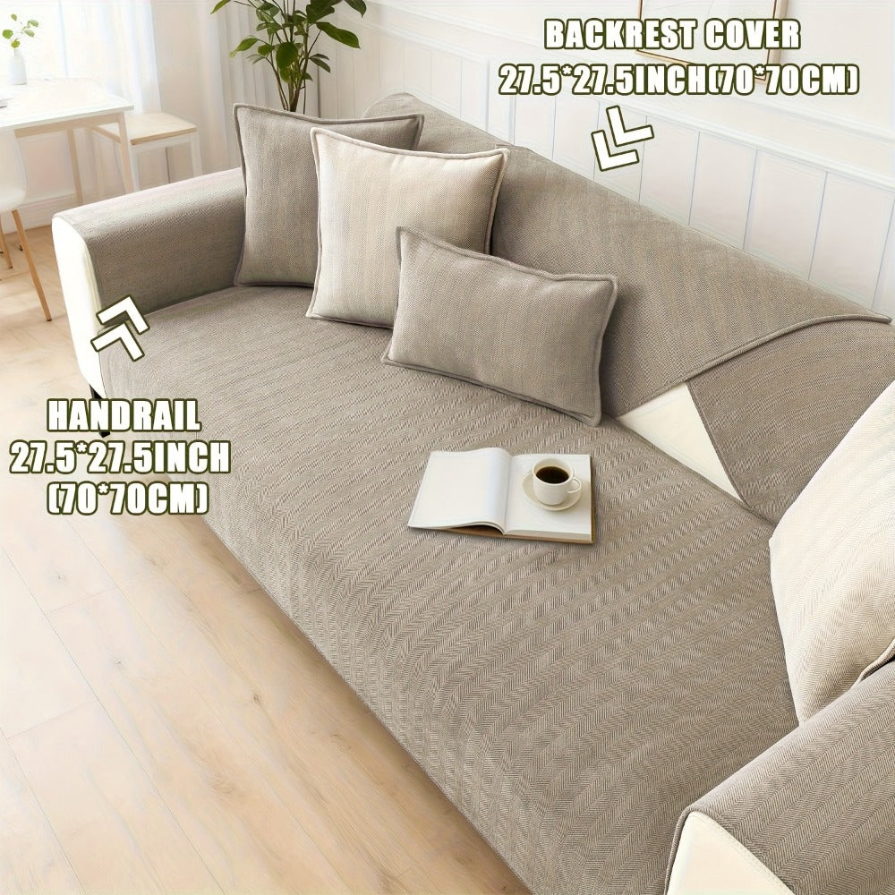 Chenille Ribbed Sofa Cover - Pet Friendly Non-Slip Machine Washable Soft Stretch Slipcover for 1-4 Seater Sectional Sofa Living Room Bedroom Office, 9 Colors - product image 55
